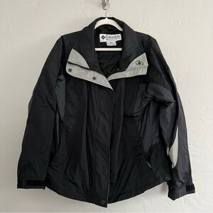 Columbia Black Nylon Coat Jacket with Zip Pockets Size Medium